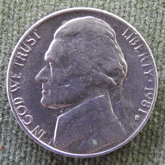 USA American 1981 P Nickel Jefferson Coin - Circulated