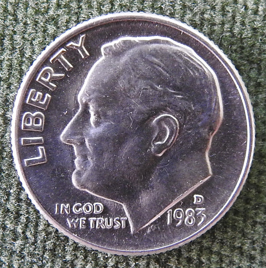 USA American 1983 D Dime Roosevelt Coin - Circulated
