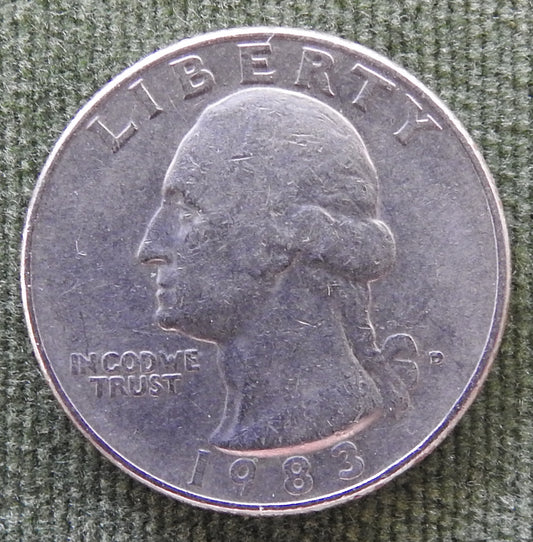 USA American 1983 D Quarter Washington Coin - Circulated