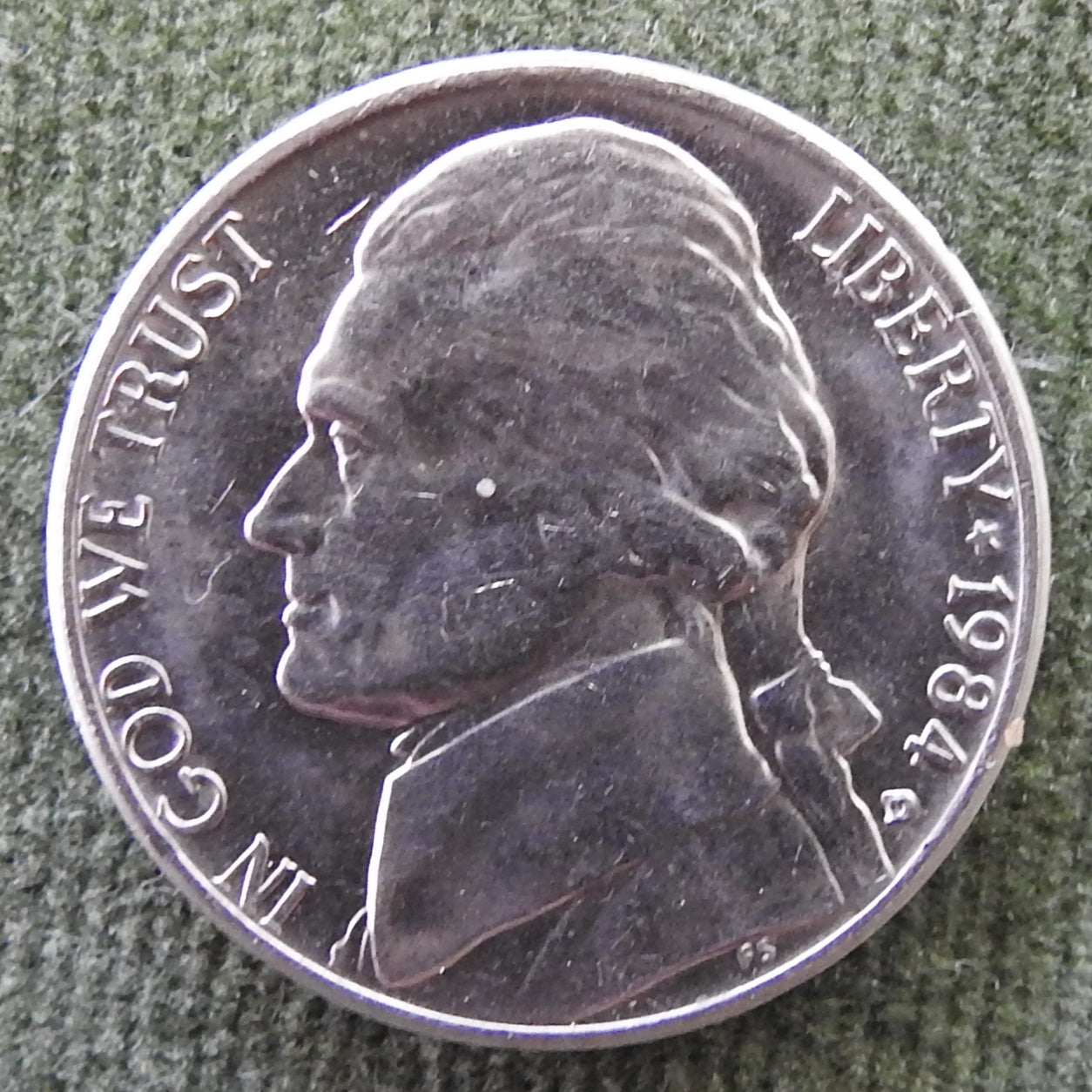USA American 1984 D Nickel Jefferson Coin - Circulated
