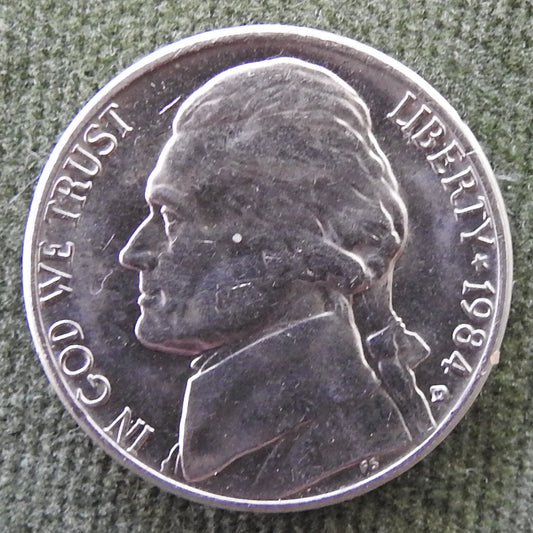 USA American 1984 D Nickel Jefferson Coin - Circulated