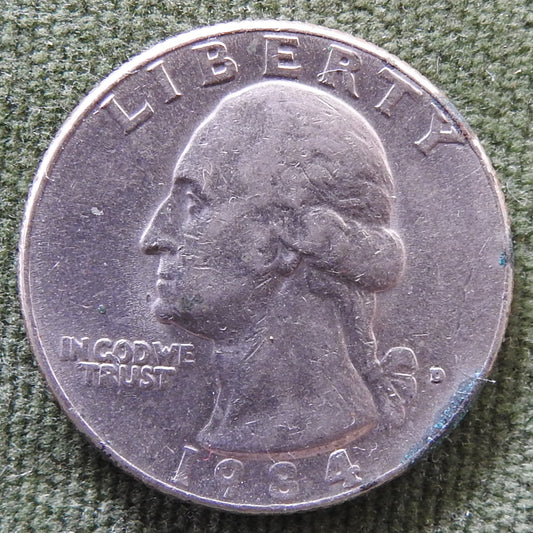 USA American 1984 D Quarter Washington Coin
