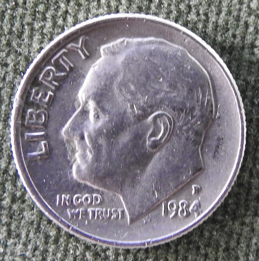 USA American 1984 P Dime Roosevelt Coin - Circulated
