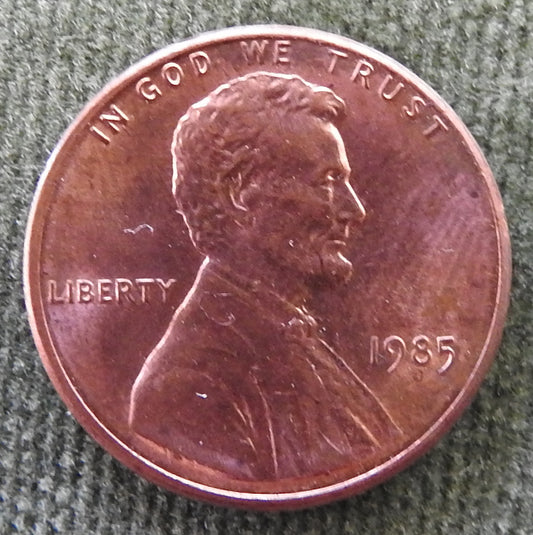 USA American 1985 1 Cent Lincoln Monument Coin