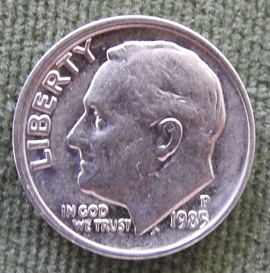 USA American 1985 P Dime Roosevelt Coin