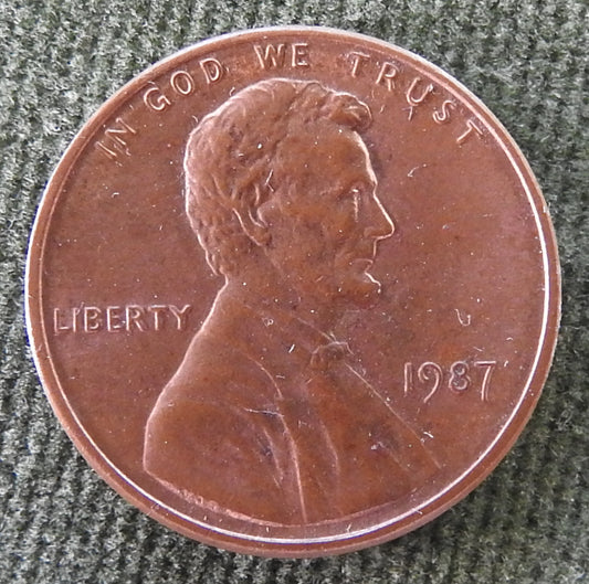 USA American 1987 1 Cent Lincoln Monument Coin - Circulated
