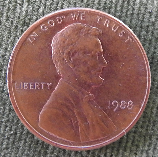 USA American 1988 1 Cent Lincoln Monument Coin - Circulated