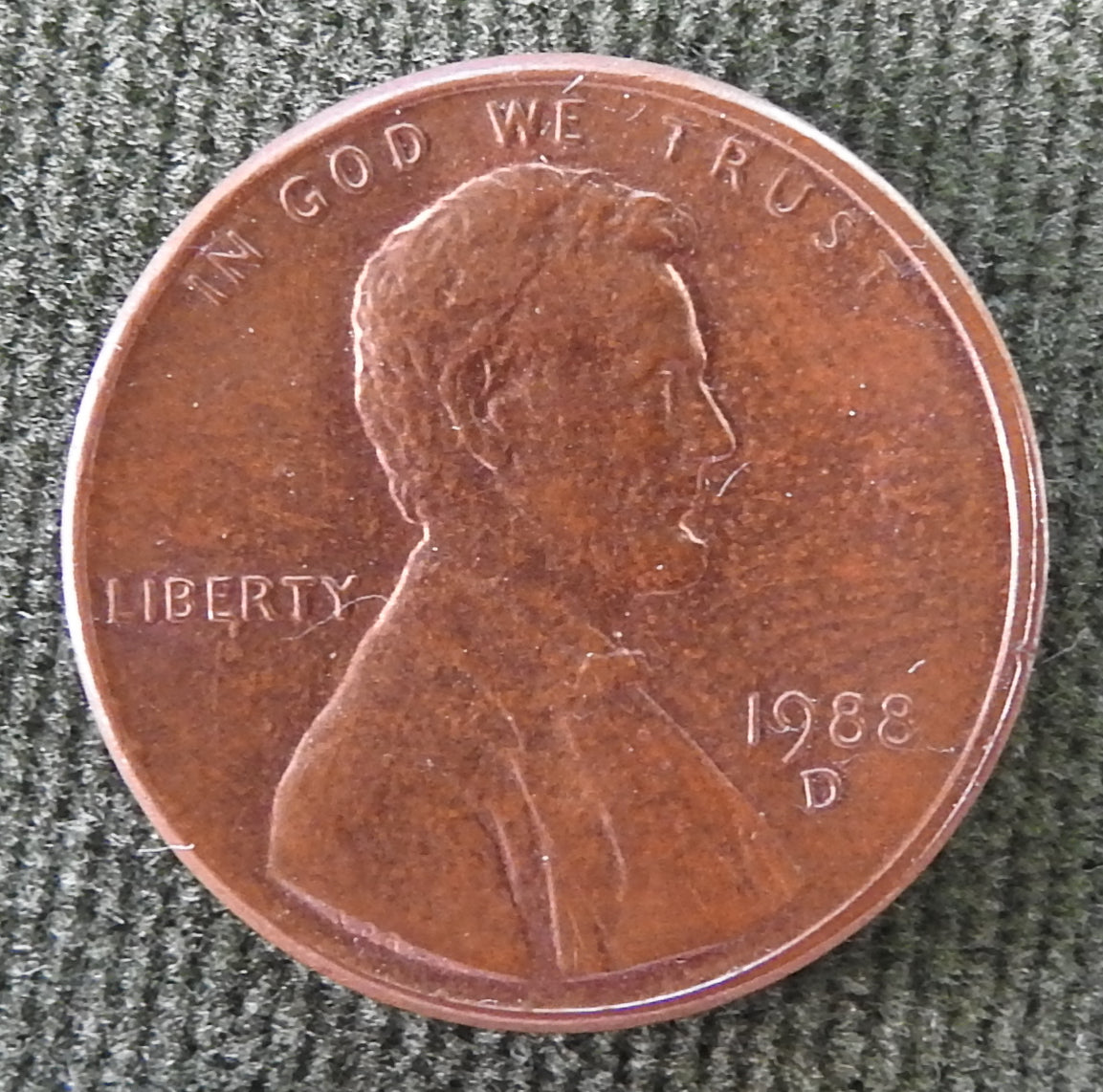 USA American 1988 D 1 Cent Lincoln Monument Coin - Circulated