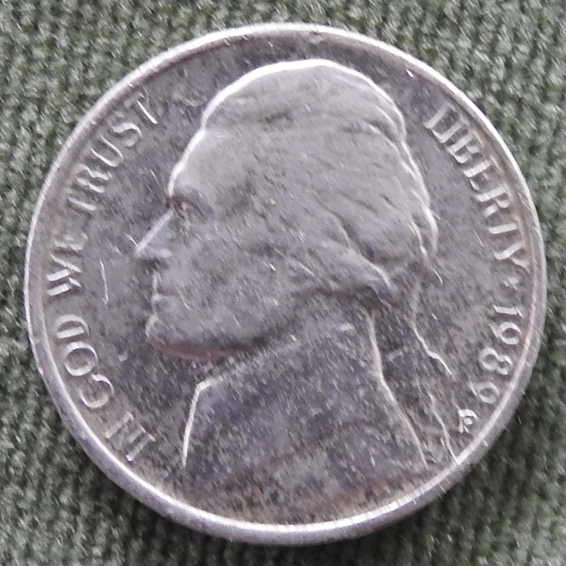 USA American 1989 P Nickel Jefferson Coin - Circulated