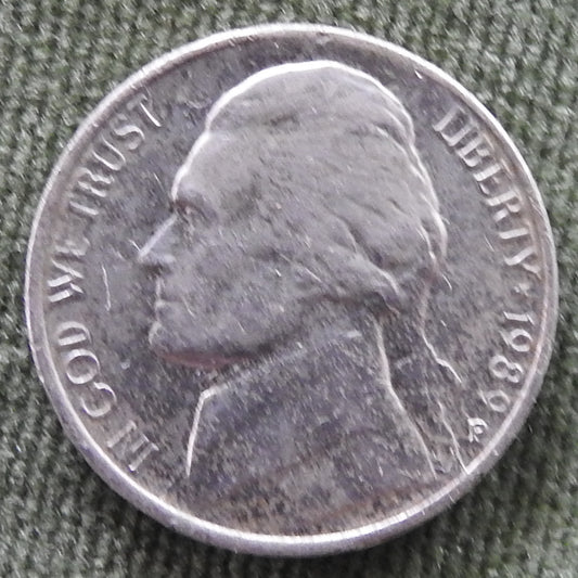 USA American 1989 P Nickel Jefferson Coin - Circulated