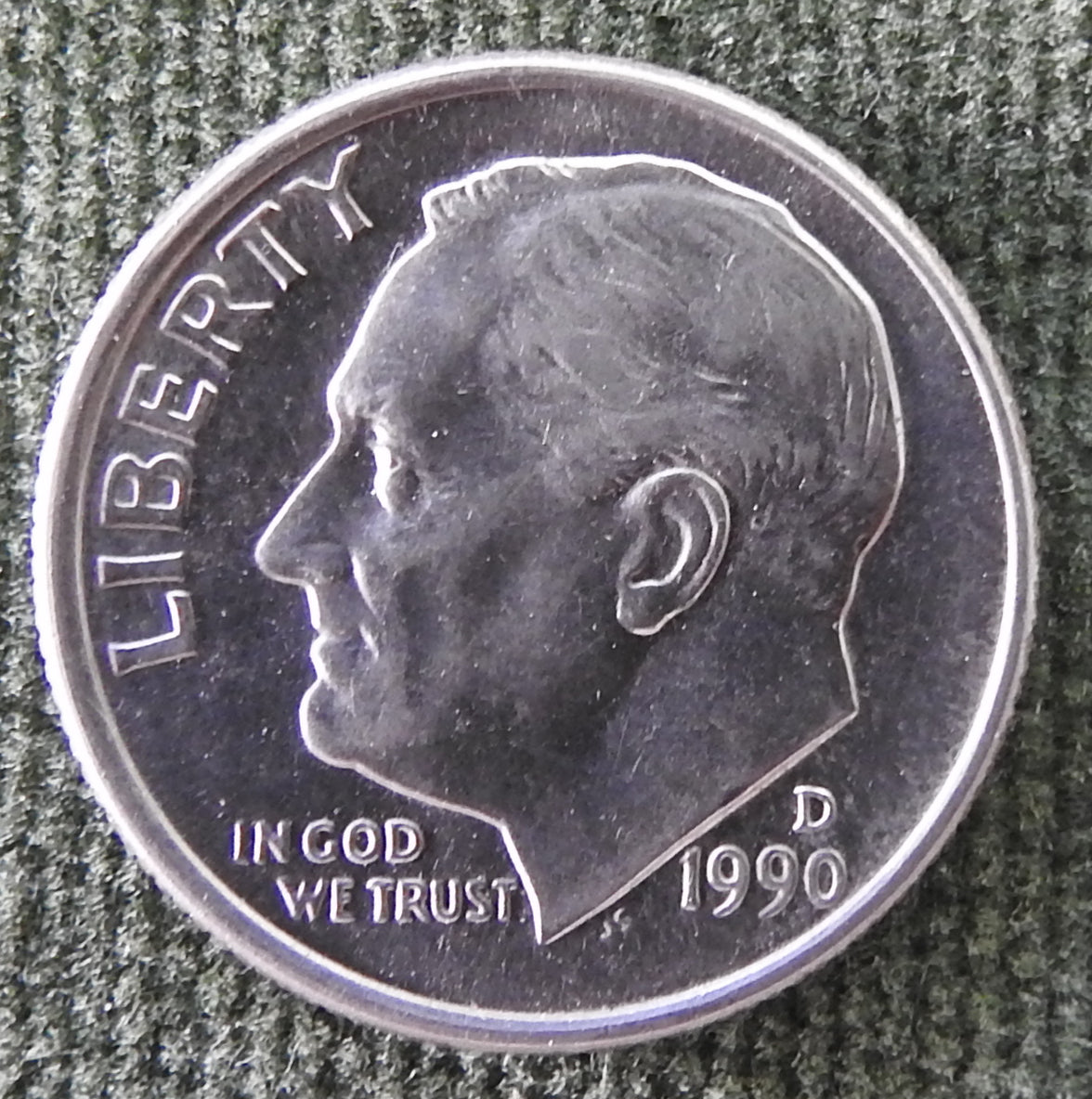 USA American 1990 D Dime Roosevelt Coin - Circulated