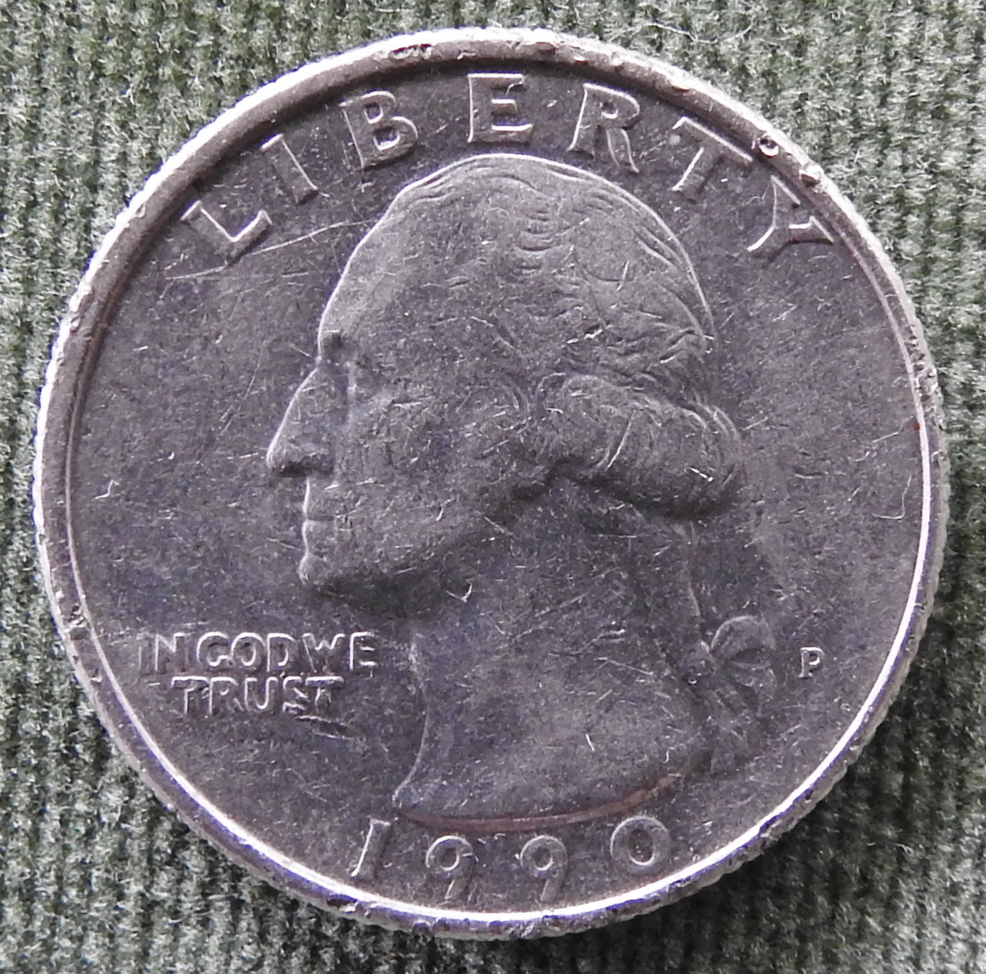 USA American 1990 P Quarter Washington Coin