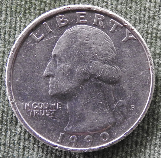 USA American 1990 P Quarter Washington Coin