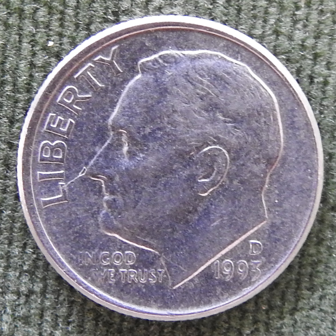 USA American 1993 D Dime Roosevelt Coin