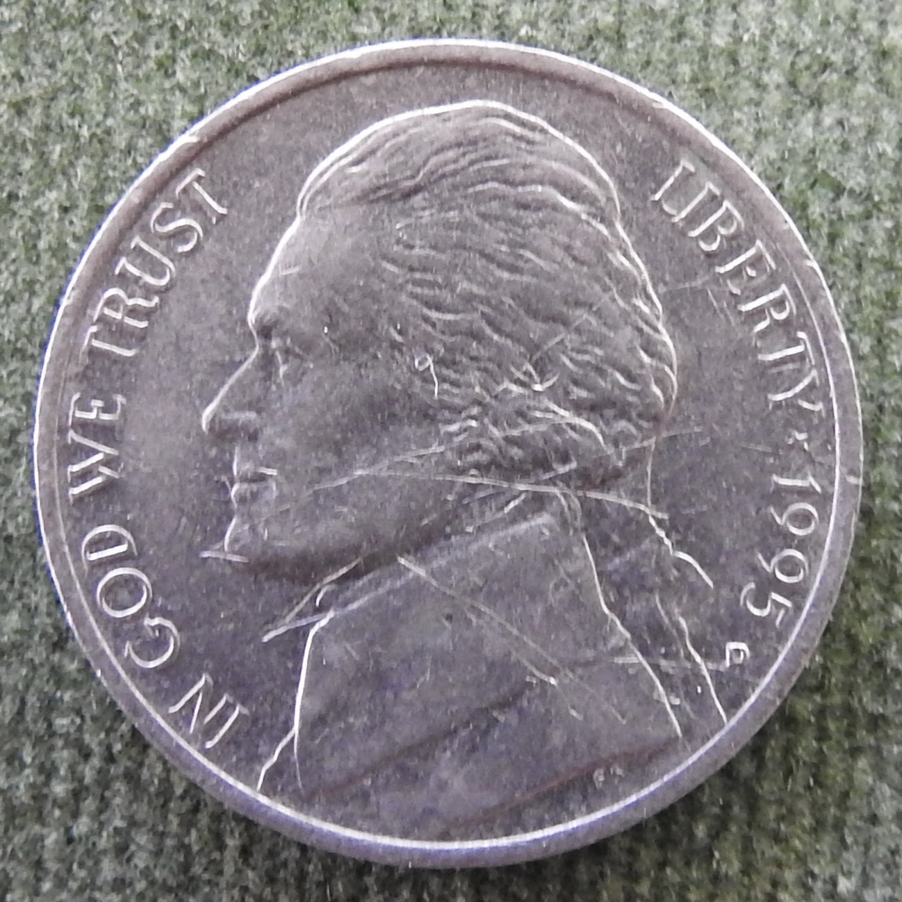 USA American 1995 D Nickel Jefferson Coin - Circulated