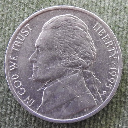 USA American 1995 D Nickel Jefferson Coin - Circulated