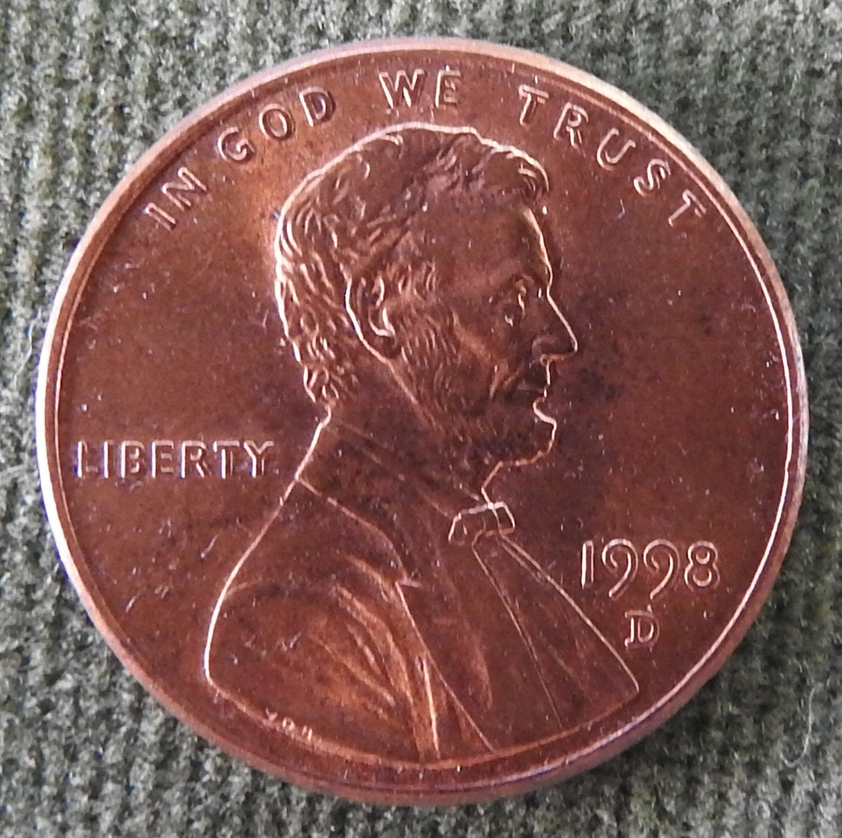 USA American 1998 D 1 Cent Lincoln Monument Coin - Circulated