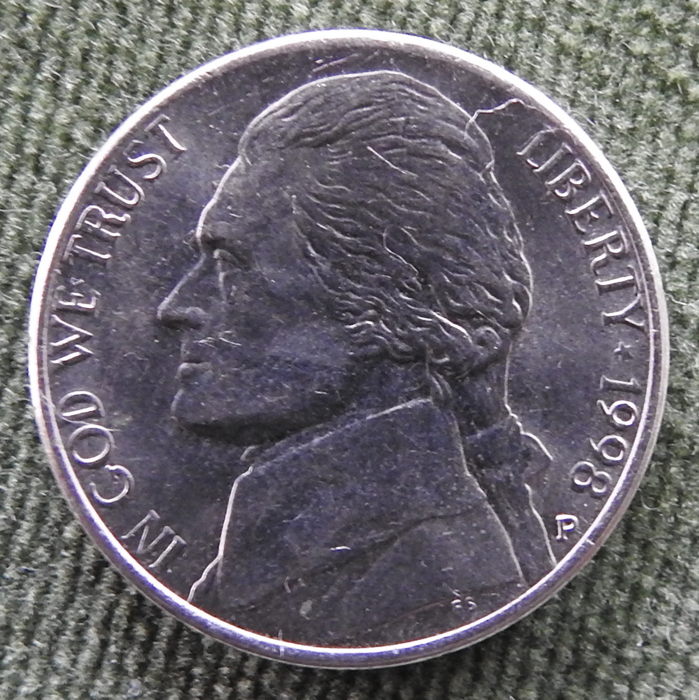 USA American 1998 P Nickel Jefferson Coin - Circulated