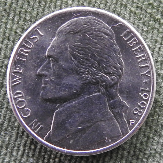 USA American 1998 P Nickel Jefferson Coin - Circulated