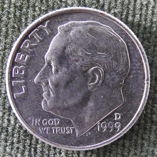USA American 1999 D Dime Roosevelt Coin - Circulated