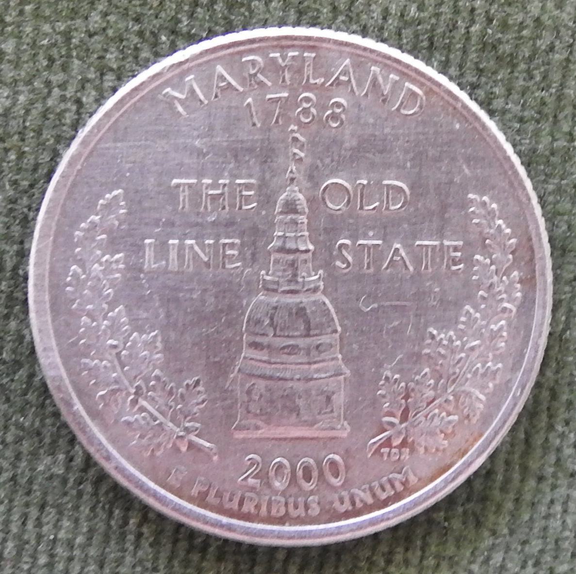 USA American 2000 D Maryland The Old Line State Quarter Washington Coin 1788