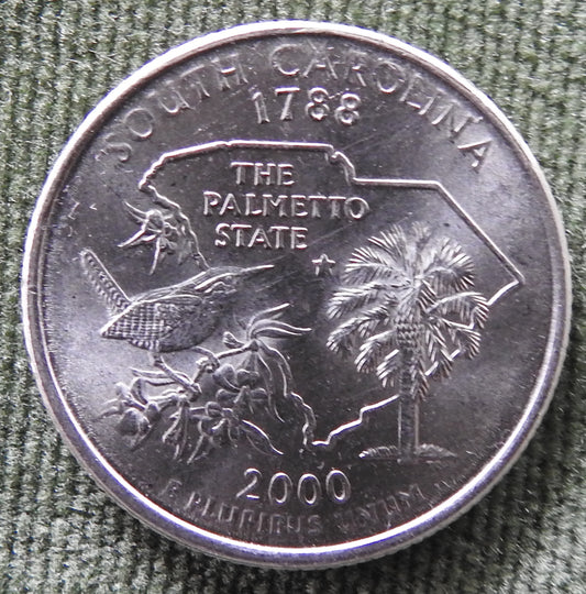 USA American 2000 D South Carolina Statehood Quarter Washington Coin 1788 - Circulated