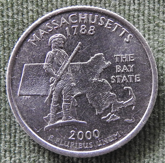USA American 2000 P Massachusetts Statehood Quarter Washington Coin 1788