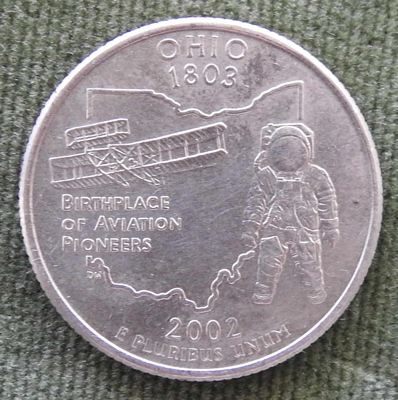 USA American 2002 P Ohio State Birthplace Of Aviation Pioneers Quarter Washington Coin 1803
