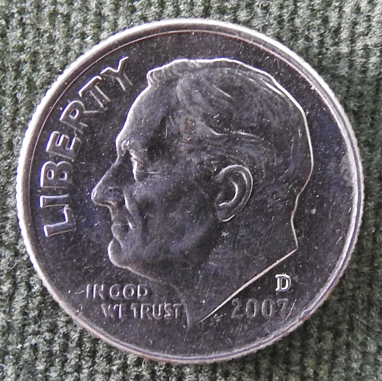 USA American 2007 D Roosevelt Dime Coin