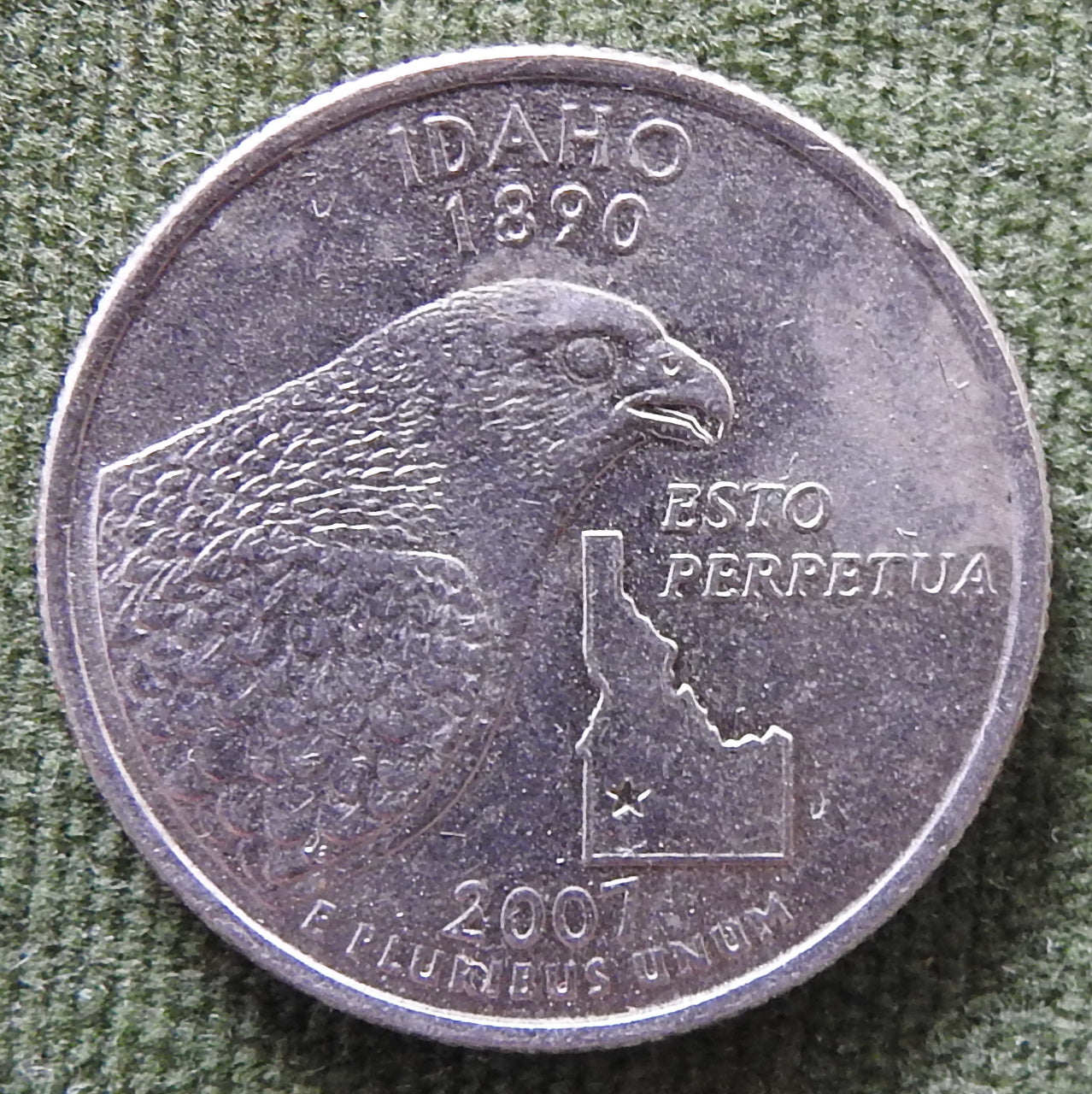 USA American 2007 D Idaho State Quarter Washington Coin 1890