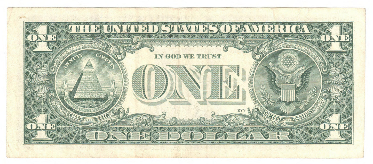 USA 2009 $1 One Dollar Banknote Richmond s/n E 69596204 F