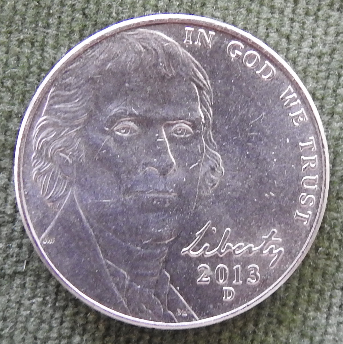 USA American 2013 D Nickel Jefferson Coin