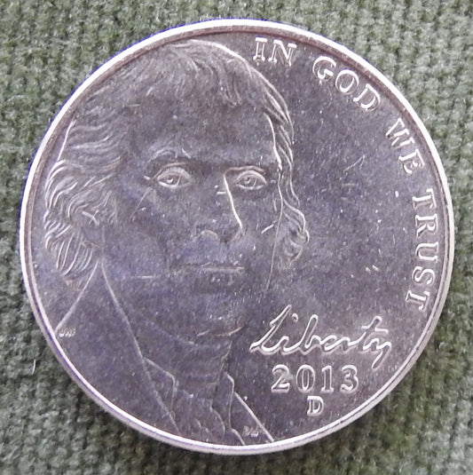 USA American 2013 D Nickel Jefferson Coin