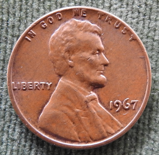 USA American 1967 1 Cent Lincoln Memorial Coin - Circulated