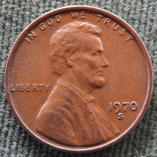 USA American 1970 S 1 Cent Lincoln Memorial Coin