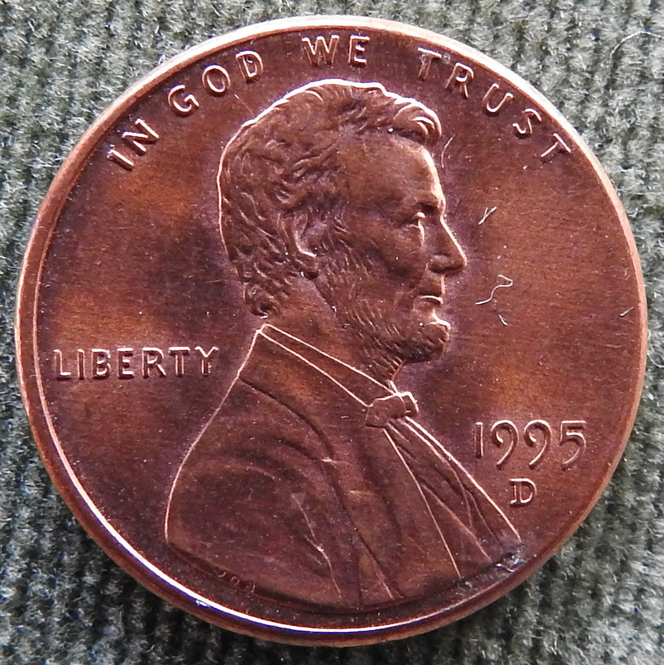 USA American 1995 D 1 Cent Lincoln Monument Coin - Circulated