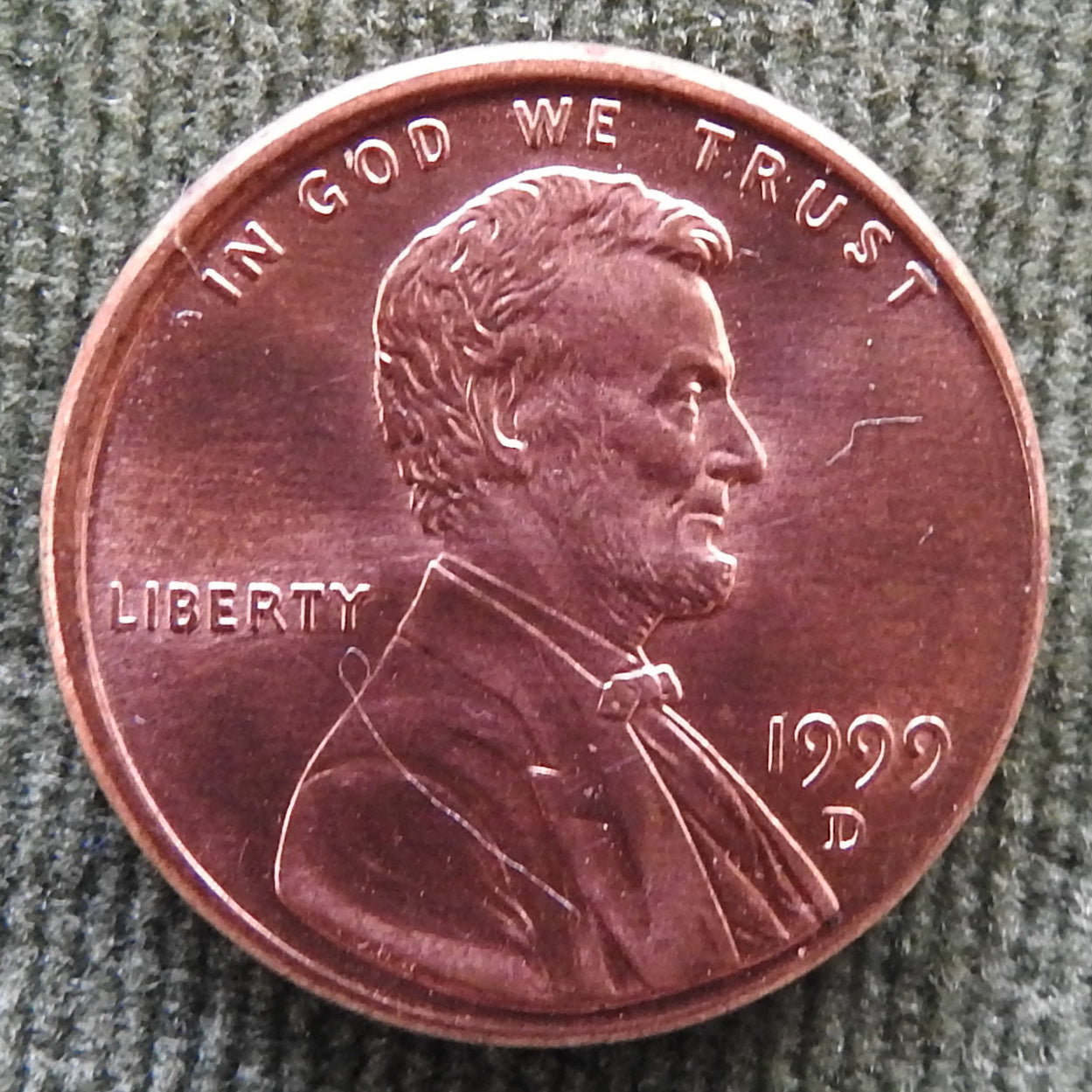USA American 1999 D 1 Cent Lincoln Monument Coin - Circulated