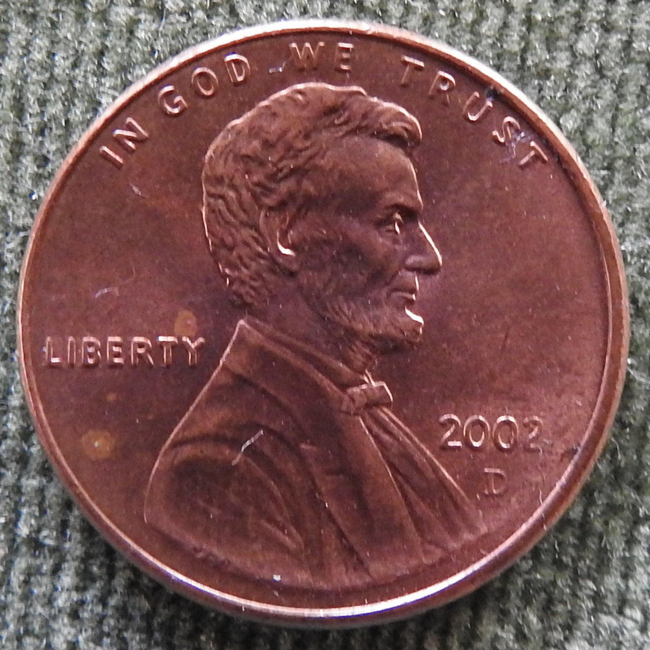 USA American 2002 D 1 Cent Lincoln Coin