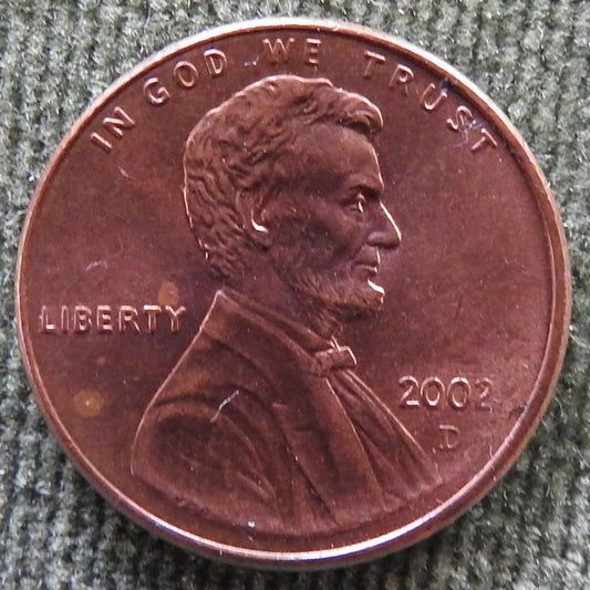 USA American 2002 D 1 Cent Lincoln Coin