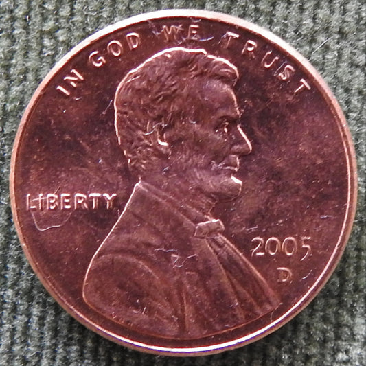 USA American 2005 D 1 Cent Lincoln Coin