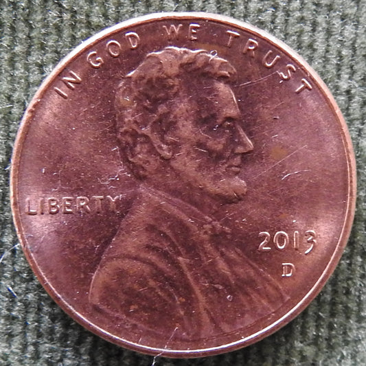 USA American 2013 D 1 Cent Lincoln Shield Coin