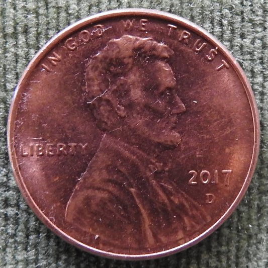 USA American 2017 D 1 Cent Lincoln Shield Coin