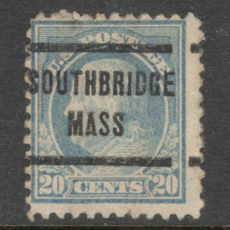 USA America 1917 20c Ultramarine Benjamin Franklin Stamp - Perfin: 11.0