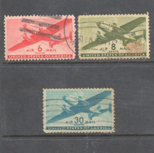 USA America 1941 Air Mail Partial Stamp Set - Cancelled