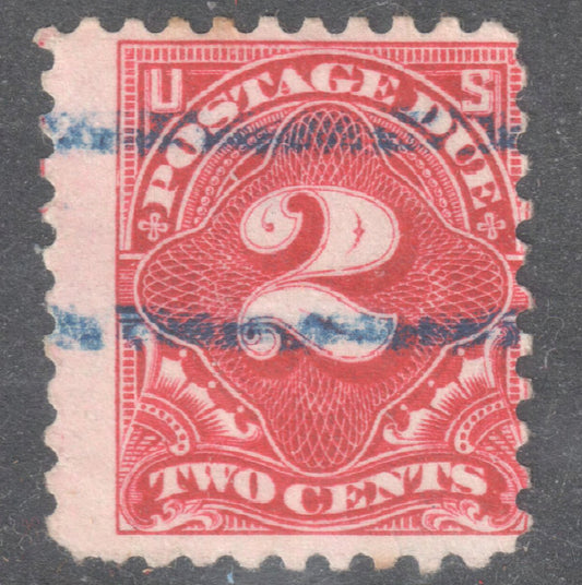 USA America 1914 2c Carmine Lake Postage-Due Numeral Stamp Perfin:10