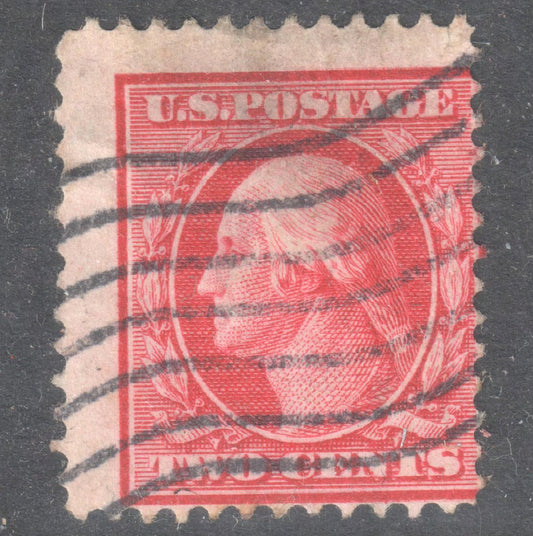 USA America 1908 2c Carmine George Washington Postage Stamp Perfin:12