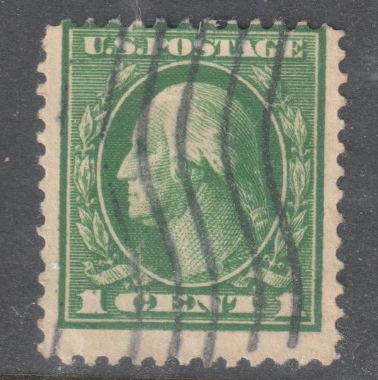 USA America 1912 1c Green George Washington Postage Stamp Perfin:12