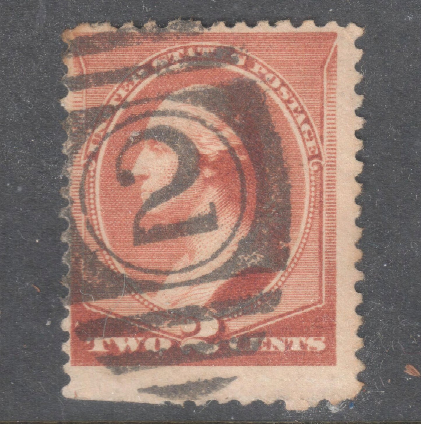 USA America 1883 2c Redish Brown George Washington Stamp - Soft Paper Cancelled