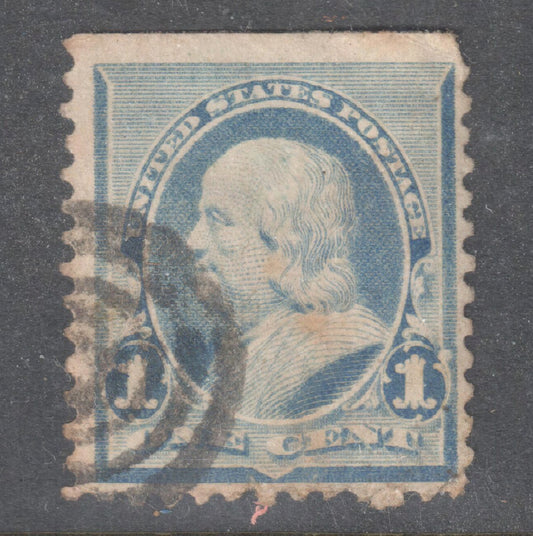 USA America 1894 1c Ultramarine Benjamin Franklin Stamp - Cancelled