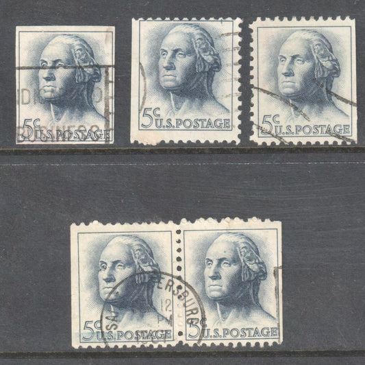 USA America 1963 5c George Washington Stamps & Variants - Cancelled